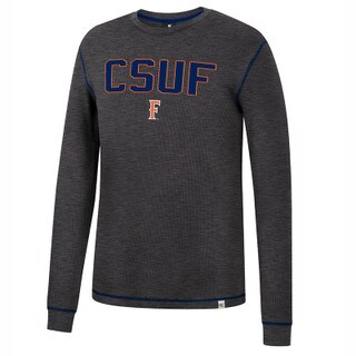 Ribbed Thermal Textured 'F' Long Sleeve - Charcoal